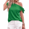 image:imageBTFBM 2026 Off The Shoulder Tops for Women Summer Shirts Short Sleeve Satin Blouses Silk Going Out Top Beach VacationGreen