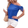 image:imageBTFBM 2026 Off The Shoulder Tops for Women Summer Shirts Short Sleeve Satin Blouses Silk Going Out Top Beach VacationRoyal Blue