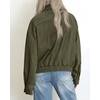 image:imageBTFBM Faux Suede Jacket Women Oversized Long Sleeve Bomber CoatsArmy Green
