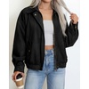 image:imageBTFBM Faux Suede Jacket Women Oversized Long Sleeve Bomber CoatsBlack