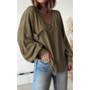 image:imageBTFBM Long Sleeve Shirts for Women 2026 Fall TopsSolid Army Green