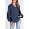 image:imageBTFBM Long Sleeve Shirts for Women 2026 Fall TopsSolid Blue