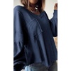 image:imageBTFBM Long Sleeve Shirts for Women 2026 Fall TopsSolid Blue