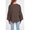 image:imageBTFBM Long Sleeve Shirts for Women 2026 Fall TopsSolid Brown