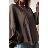 image:imageBTFBM Long Sleeve Shirts for Women 2026 Fall TopsSolid Brown