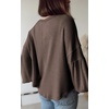 image:imageBTFBM Long Sleeve Shirts for Women 2026 Fall TopsSolid Brown