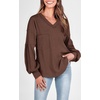 image:imageBTFBM Long Sleeve Shirts for Women 2026 Fall TopsSolid Caramel