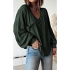 image:imageBTFBM Long Sleeve Shirts for Women 2026 Fall TopsSolid Dark Army Green