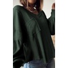 image:imageBTFBM Long Sleeve Shirts for Women 2026 Fall TopsSolid Dark Army Green