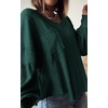 image:imageBTFBM Long Sleeve Shirts for Women 2026 Fall TopsSolid Dark Green