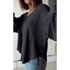 image:imageBTFBM Long Sleeve Shirts for Women 2026 Fall TopsSolid Dark Grey