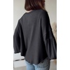 image:imageBTFBM Long Sleeve Shirts for Women 2026 Fall TopsSolid Dark Grey