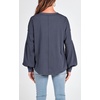 image:imageBTFBM Long Sleeve Shirts for Women 2026 Fall TopsSolid Dark Grey Blue