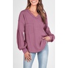 image:imageBTFBM Long Sleeve Shirts for Women 2026 Fall TopsSolid Dusty Pink