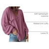 image:imageBTFBM Long Sleeve Shirts for Women 2026 Fall TopsSolid Dusty Pink