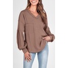 image:imageBTFBM Long Sleeve Shirts for Women 2026 Fall TopsSolid Khaki