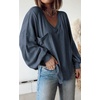 image:imageBTFBM Long Sleeve Shirts for Women 2026 Fall TopsSolid Light Grey Blue