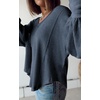 image:imageBTFBM Long Sleeve Shirts for Women 2026 Fall TopsSolid Light Grey Blue