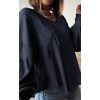 image:imageBTFBM Long Sleeve Shirts for Women 2026 Fall TopsSolid Navy