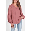 image:imageBTFBM Long Sleeve Shirts for Women 2026 Fall TopsSolid Pink