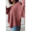 image:imageBTFBM Long Sleeve Shirts for Women 2026 Fall TopsSolid Pink