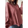 image:imageBTFBM Long Sleeve Shirts for Women 2026 Fall TopsSolid Pink