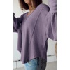 image:imageBTFBM Long Sleeve Shirts for Women 2026 Fall TopsSolid Taro Purple