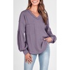 image:imageBTFBM Long Sleeve Shirts for Women 2026 Fall TopsSolid Taro Purple
