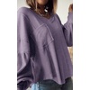 image:imageBTFBM Long Sleeve Shirts for Women 2026 Fall TopsSolid Taro Purple