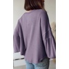 image:imageBTFBM Long Sleeve Shirts for Women 2026 Fall TopsSolid Taro Purple