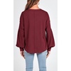 image:imageBTFBM Long Sleeve Shirts for Women 2026 Fall TopsSolid Wine Red