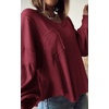 image:imageBTFBM Long Sleeve Shirts for Women 2026 Fall TopsSolid Wine Red