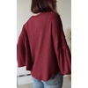 image:imageBTFBM Long Sleeve Shirts for Women 2026 Fall TopsSolid Wine Red