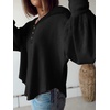 image:imageBTFBM Long Sleeve Shirts for Women 2026 Fall TopsTurndown Black
