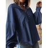 image:imageBTFBM Long Sleeve Shirts for Women 2026 Fall TopsTurndown Blue