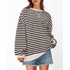 image:imageBTFBM Oversized Sweatshirt For Women 2026 FallBeige Black