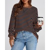 image:imageBTFBM Oversized Sweatshirt For Women 2026 FallBrown Navy