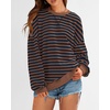 image:imageBTFBM Oversized Sweatshirt For Women 2026 FallBrown Navy