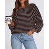 image:imageBTFBM Oversized Sweatshirt For Women 2026 FallBrown Navy