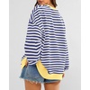 image:imageBTFBM Oversized Sweatshirt For Women 2026 FallDark Blue White