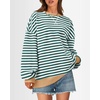 image:imageBTFBM Oversized Sweatshirt For Women 2026 FallGreen White