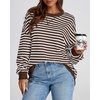 image:imageBTFBM Oversized Sweatshirt For Women 2026 FallGrey Brown