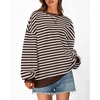 image:imageBTFBM Oversized Sweatshirt For Women 2026 FallGrey Brown