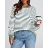 image:imageBTFBM Oversized Sweatshirt For Women 2026 FallLight Green White