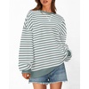image:imageBTFBM Oversized Sweatshirt For Women 2026 FallLight Green White