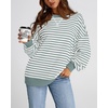 image:imageBTFBM Oversized Sweatshirt For Women 2026 FallLight Green White