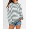 image:imageBTFBM Oversized Sweatshirt For Women 2026 FallLight Green White