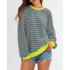 image:imageBTFBM Oversized Sweatshirt For Women 2026 FallPink Green