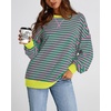 image:imageBTFBM Oversized Sweatshirt For Women 2026 FallPink Green