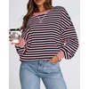 image:imageBTFBM Oversized Sweatshirt For Women 2026 FallPink Navy